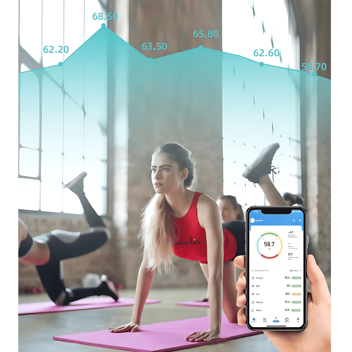 Cantar Electronic Inteligent De Baie, Digital, Bluetooth, Compatibil Aplicatii Smart