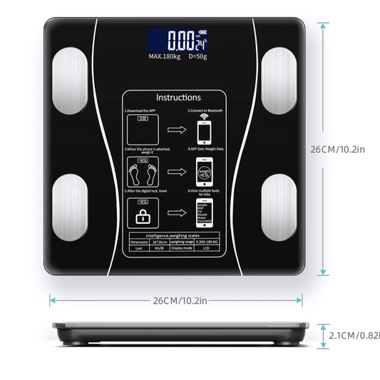 Cantar Electronic Inteligent De Baie, Digital, Bluetooth, Compatibil Aplicatii Smart