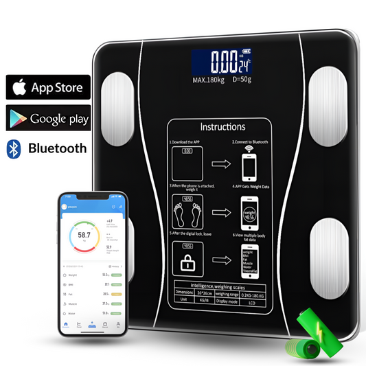 Cantar Electronic Inteligent De Baie, Digital, Bluetooth, Compatibil Aplicatii Smart