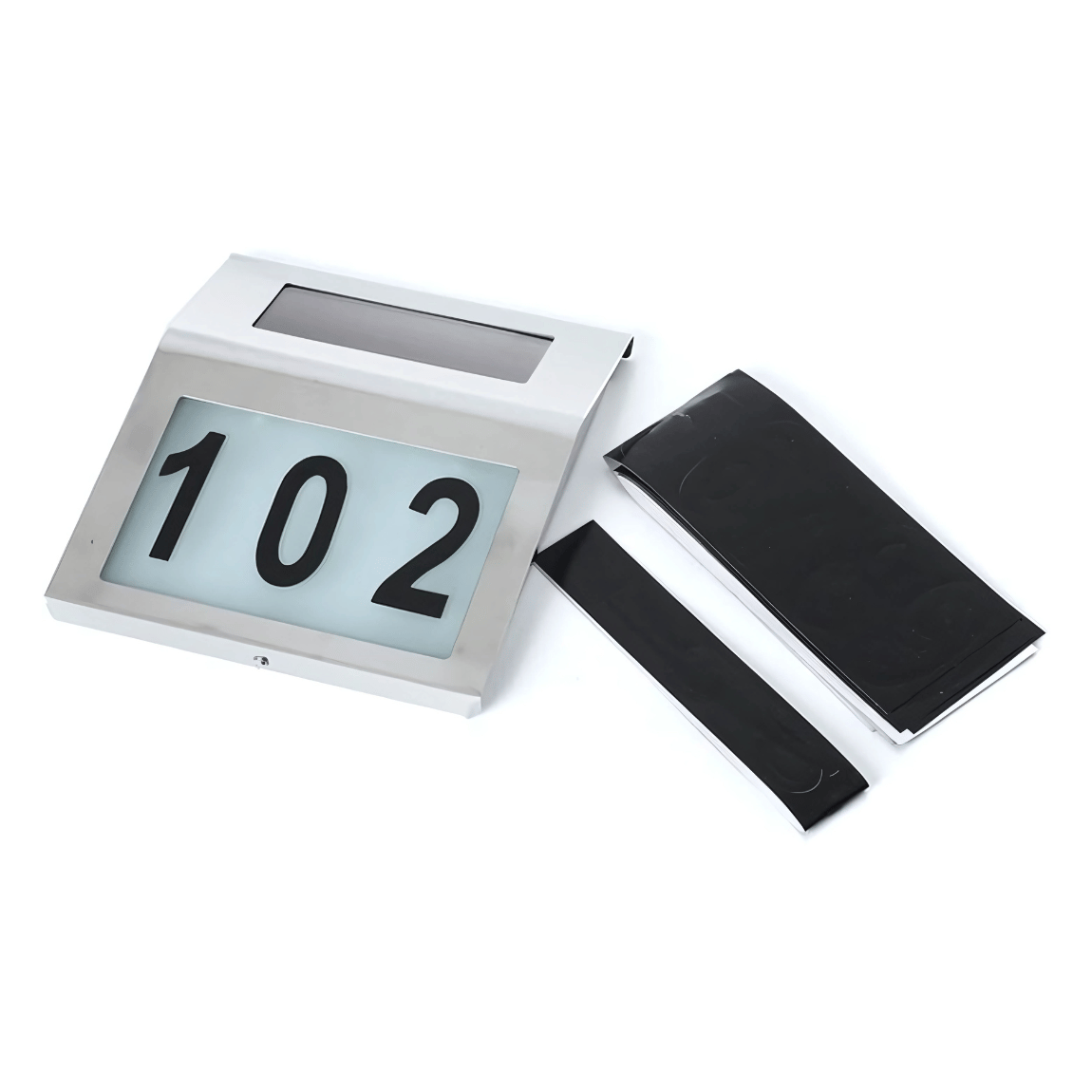 Numar De Casa Sau Poarta, Cu Incarcare Solara, Iluminare Automata, Inox, Baterie Reincarcabila